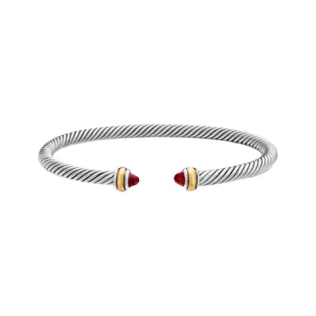 David Yurman 18kt Yellow Gold And Sterling Silver Classic Cable Bracelet 4mm