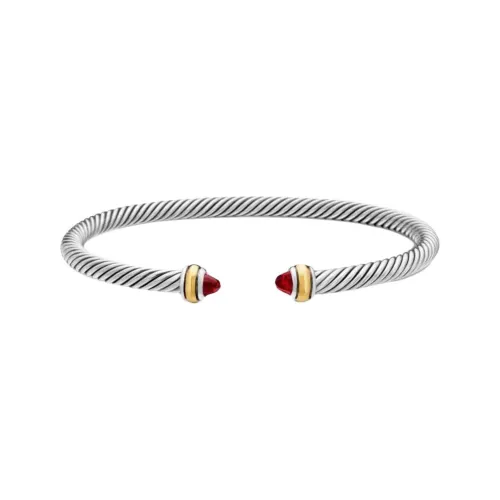 David Yurman 18kt Yellow Gold And Sterling Silver Classic Cable Bracelet 4mm