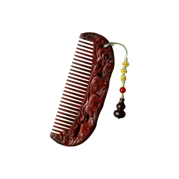 DALONG Small Leaf Red Sandalwood Wooden Comb Unisex