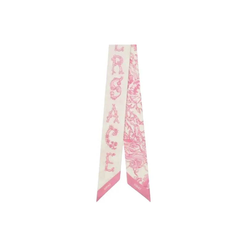 VERSACE Underwater Barocco Silk Scarf Tie-2