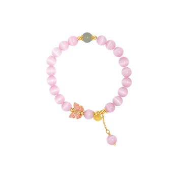 JKEM Glass Cat Eye Jade Bracelets Women's