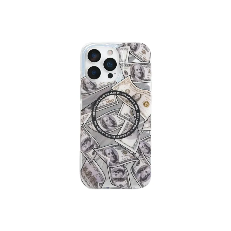 Sopi Acrylic Material Dollar Bill Magnetic Stand Phone Cases Compatible With IPhone 16/15 Pro Max/Apple 13/14 Pro/Max-4
