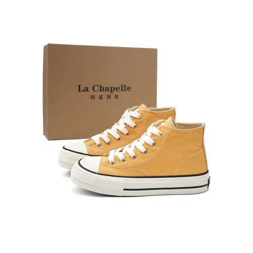 La Chapelle Abrasion Resistant High Top Canvas Shoes Women's Yellow