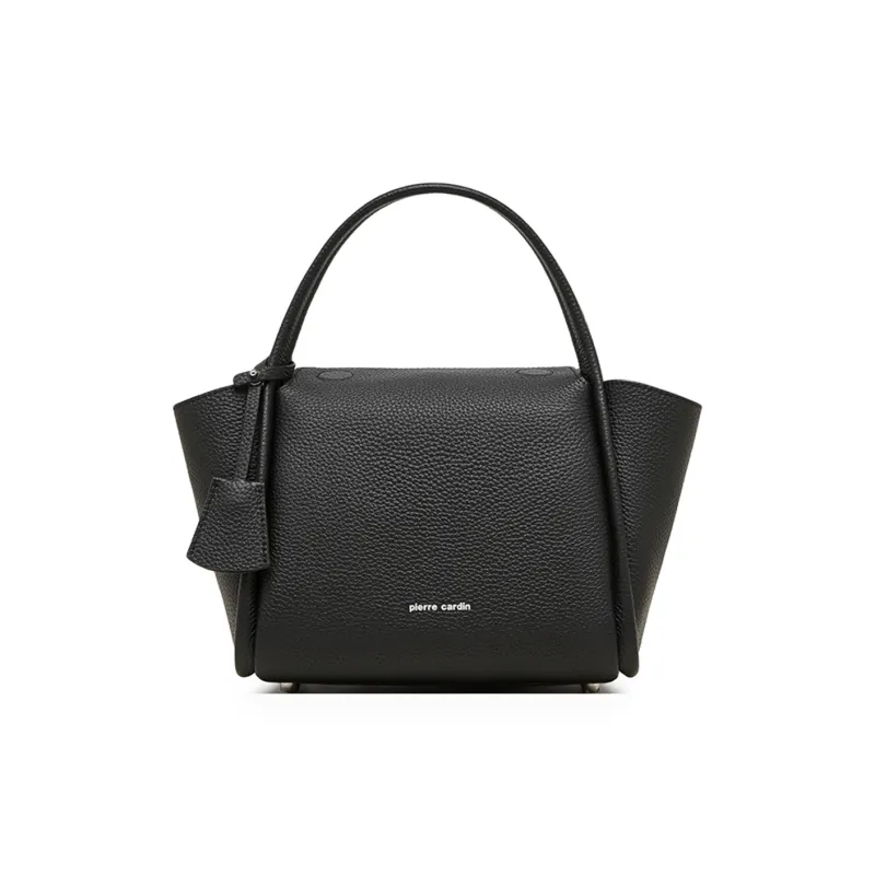 PIERRE CARDIN Cow Leather Shoulder Bag, Crossbody Bag, Handbag Regular Women's Black/Beige/Elephant Gray-4