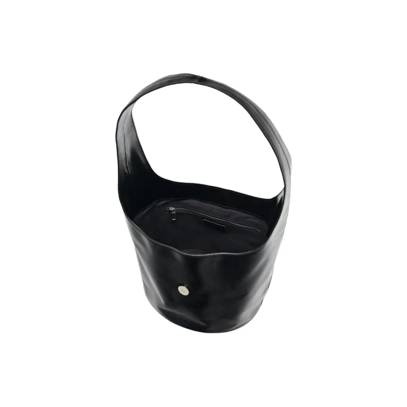ZARA PU Bucket Bag Handbag Tubas Women's Black-3