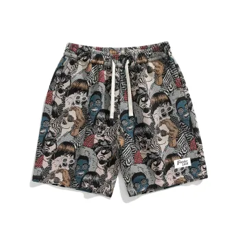 FORIDER Casual Shorts Unisex Embroidered Person