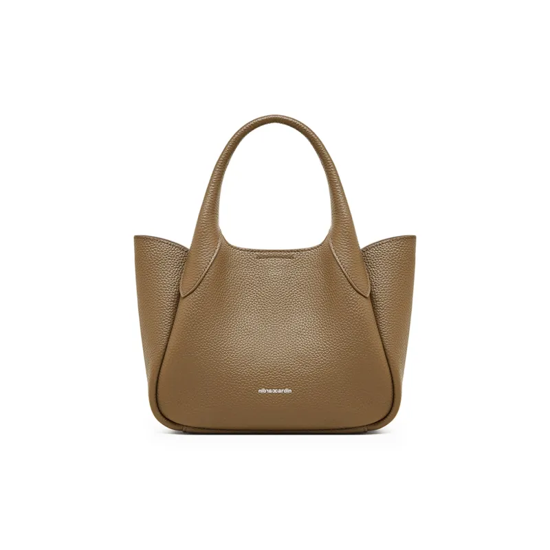 PIERRE CARDIN Top Grain Cow Leather Handbag, Shoulder Bag, Crossbody Bag Medium Size Women's Black//Beige/Elephant Gray-10