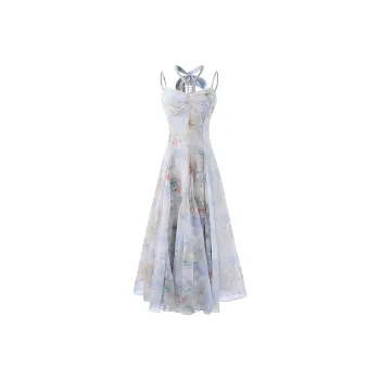 DOKZB Slip Dresses Women's Water Wave Blue