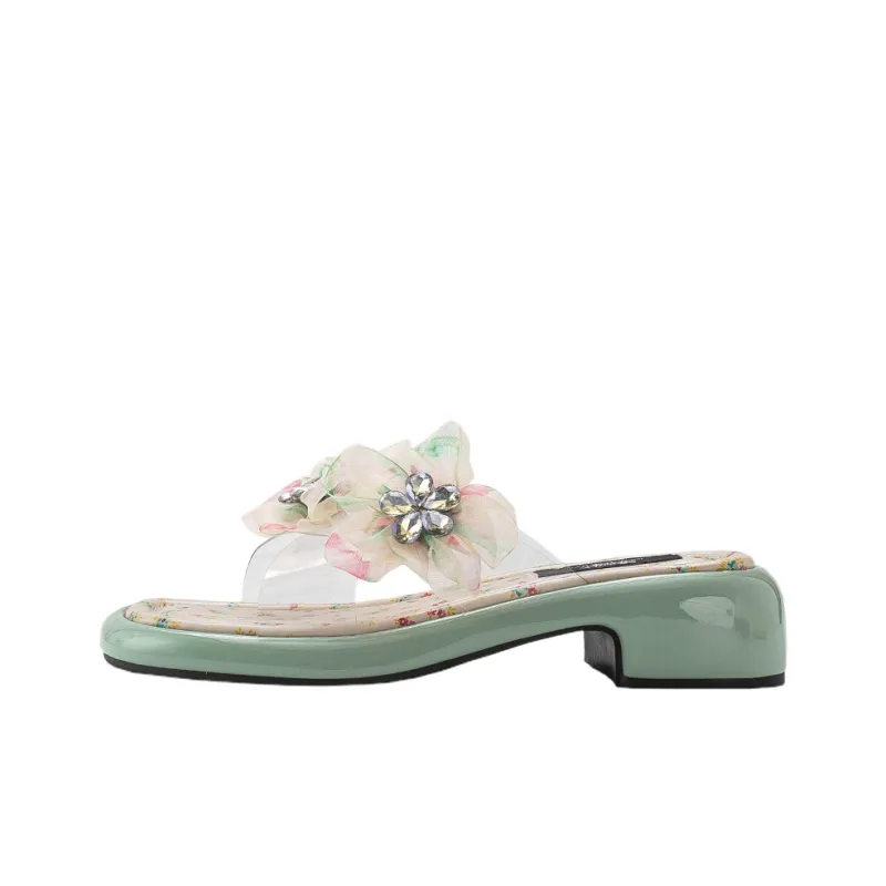 Wonderful Couple Rhinestone Slide Slippers Women's-1