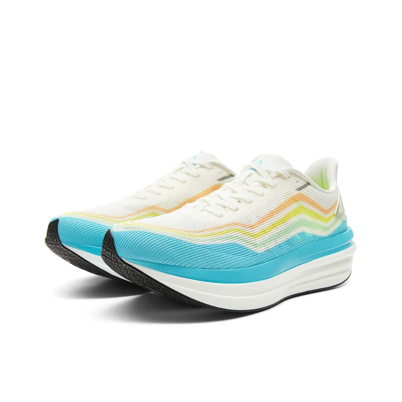 PEAK Cushioning Rebound Abrasion Resistant Slip Resistant Low Top Running Shoes Men's White Blue-2