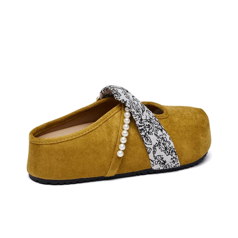 MUKALUO Rubber Sole Abrasion Resistant Slip Resistant Closed Toe Slippers Women's-11