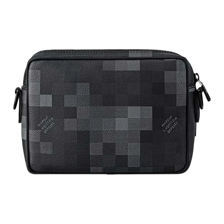 LOUIS VUITTON Nil Damoflage Black Coated Canvas Shoulder Bag, Crossbody Bag, Handbag Men's Black-2
