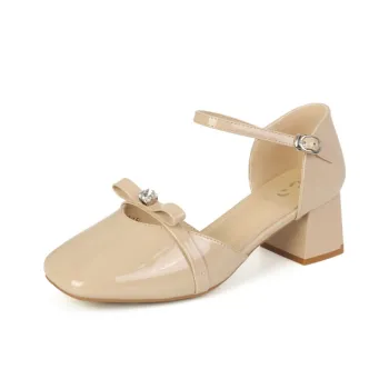 JOSINY Chunky Heel High Heels Women's Apricot