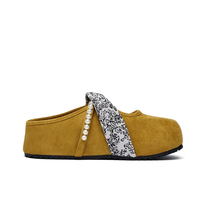 MUKALUO Rubber Sole Abrasion Resistant Slip Resistant Closed Toe Slippers Women's-9