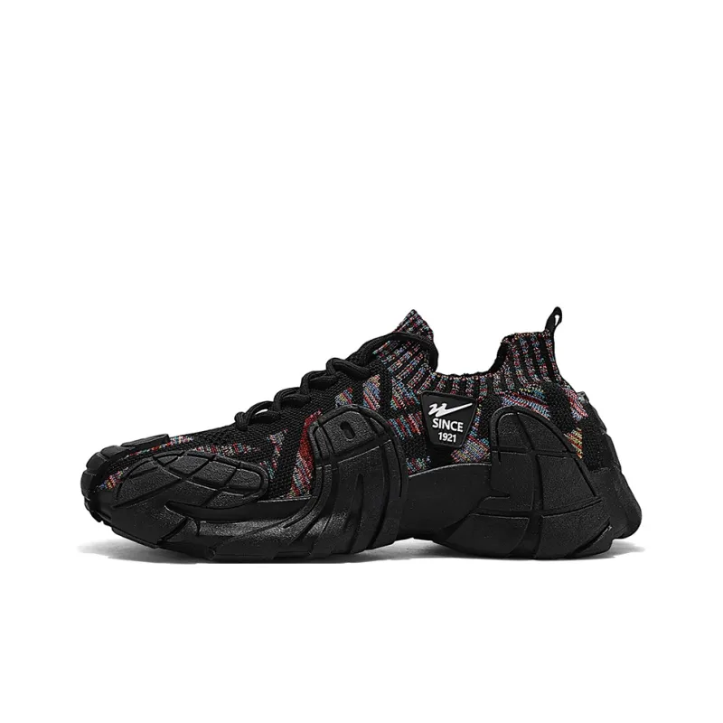 Binary Abrasion Resistant Slip Resistant Low Top Chunky Sneakers Men's Multicolor Black-0