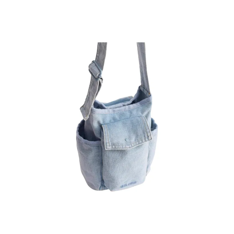 ZARA SRPLS Series Recycled Cotton Shoulder Bag, Crossbody Bag Women's Blue-2