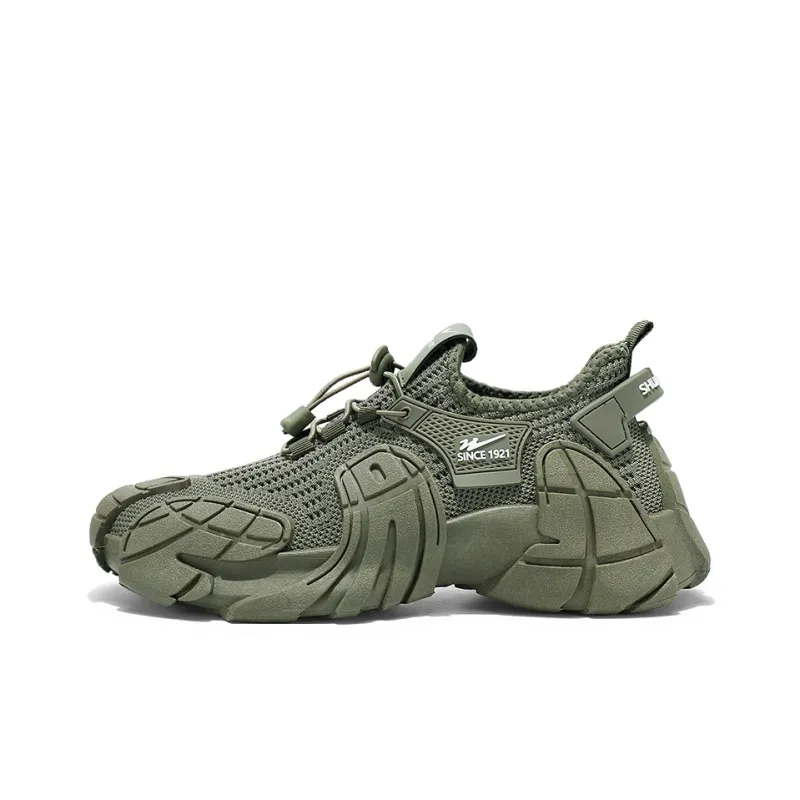 Binary Abrasion Resistant Slip Resistant Low Top Casual Shoes Men's Green-0