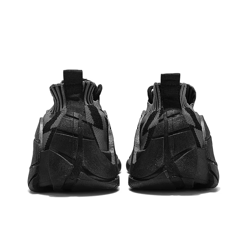 Binary Abrasion Resistant Slip Resistant Low Top Chunky Sneakers Men's Black Gray-4