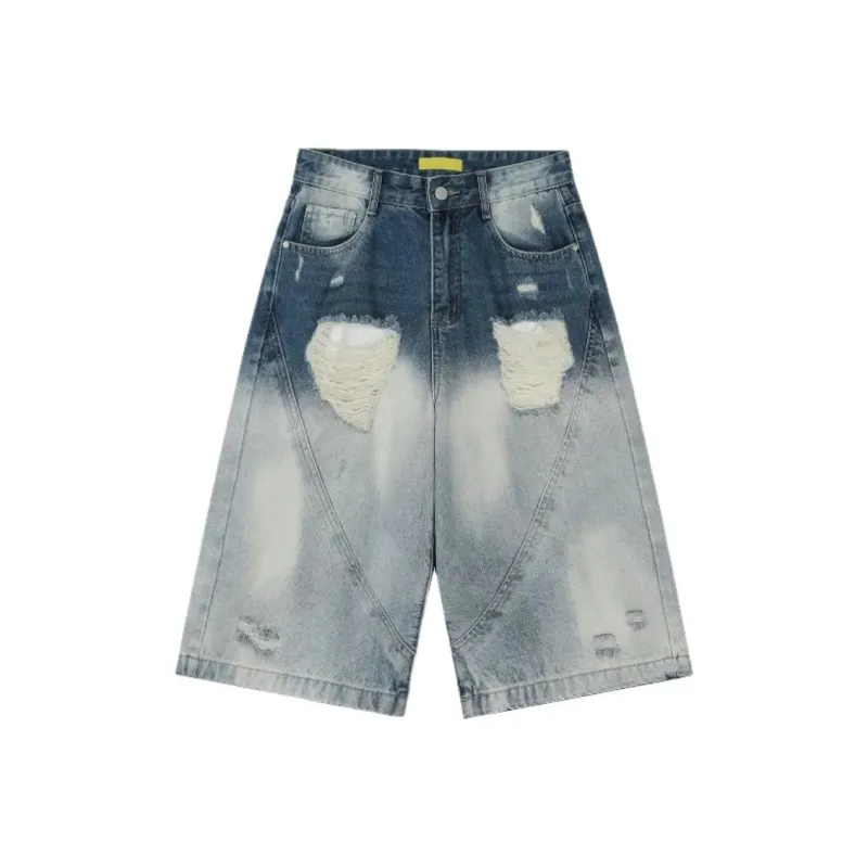 KIRHNE Denim Shorts Unisex Blue-3
