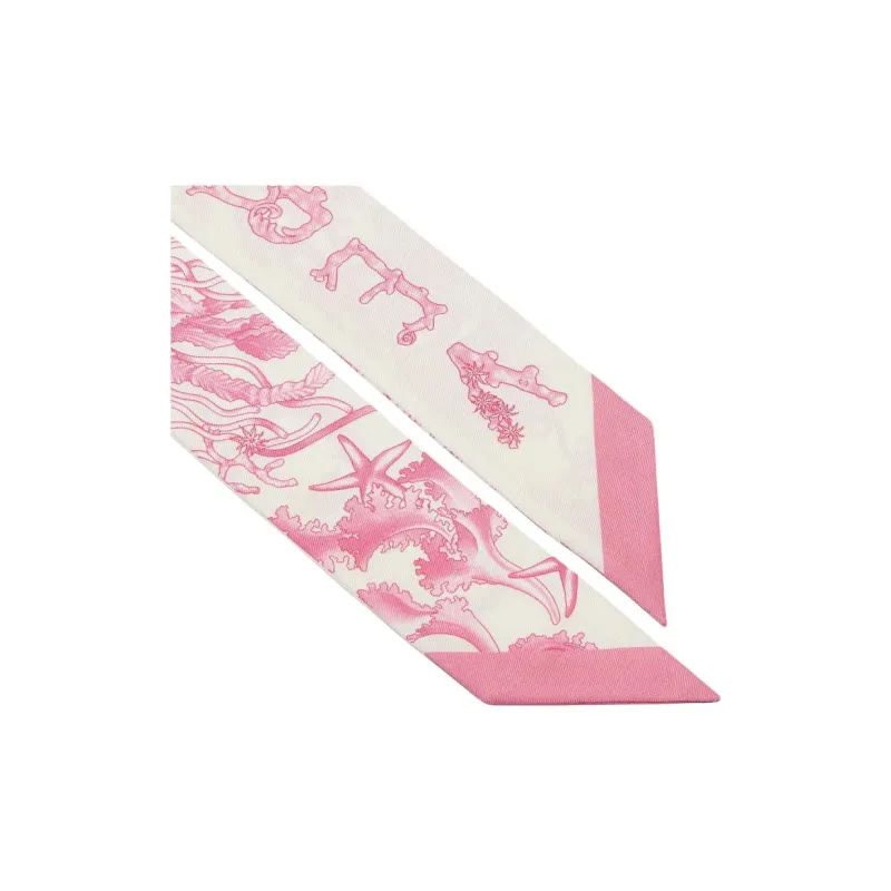 VERSACE Underwater Barocco Silk Scarf Tie-1