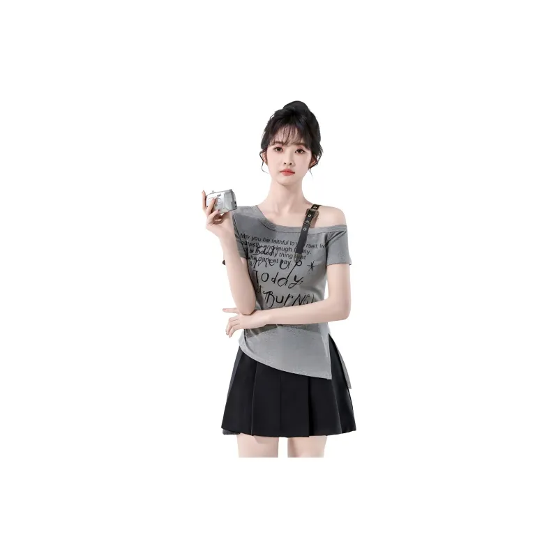 AHDO T Shirts Women's Gray-0