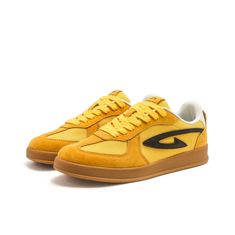 DEERWAY Abrasion Resistant Lightweight Height Increasing Low Top Casual Shoes Unisex Ginger Yellow-1