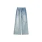 Blue Ripped Lace Pants