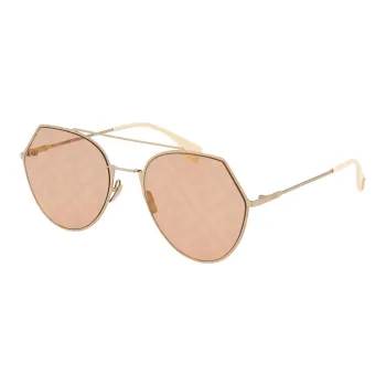 FENDI Metal Aviator Sunglasses Women's Gold