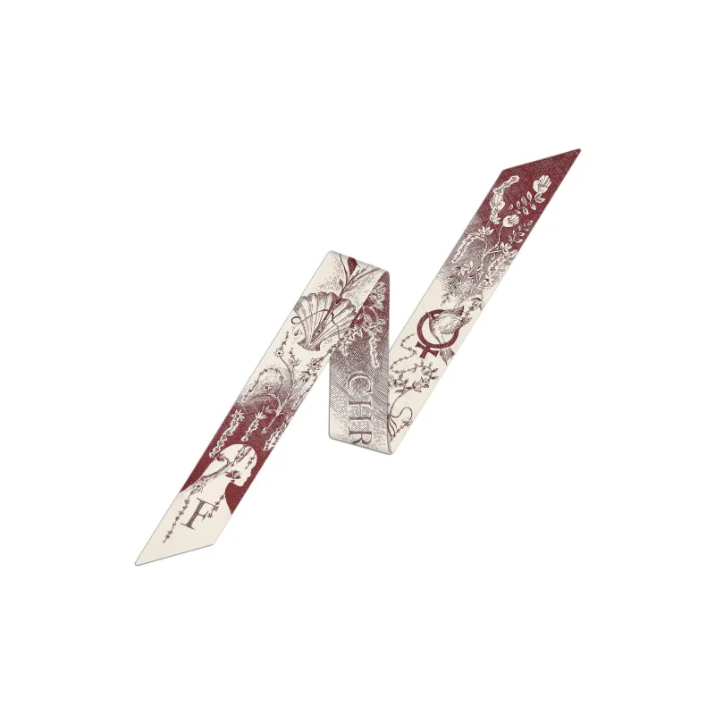 DIOR Silk Scarves Unisex Burgundy-0