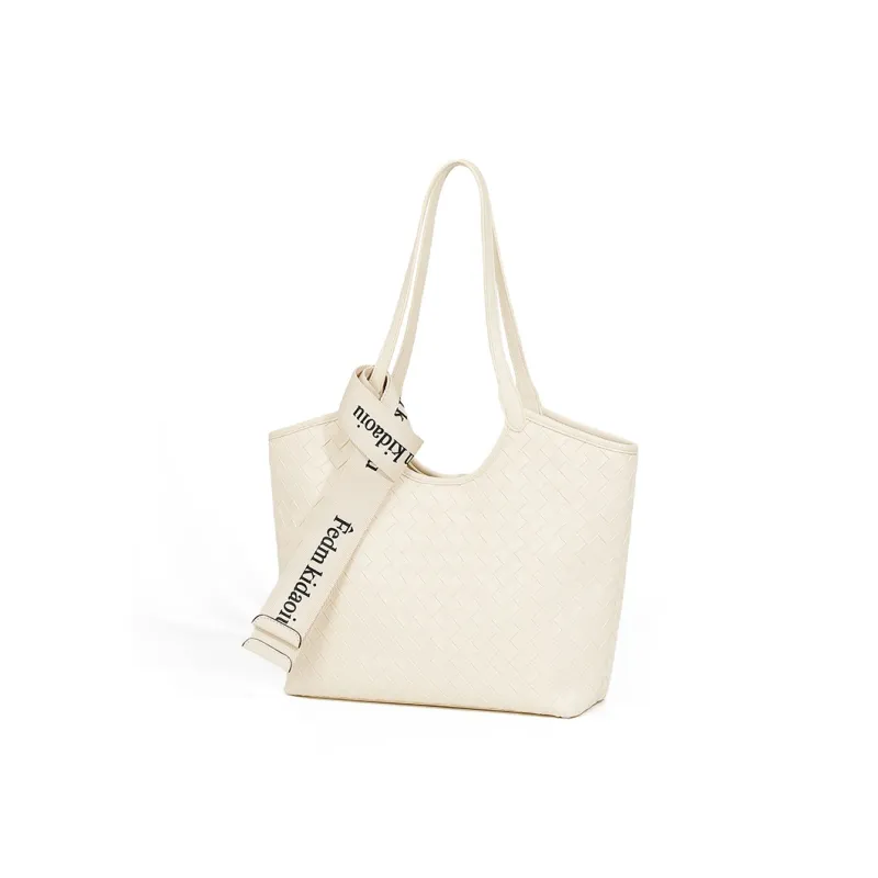 Pivsnu Synthetic Leather Handbag, Shoulder Bag Regular Women's Ecru-1