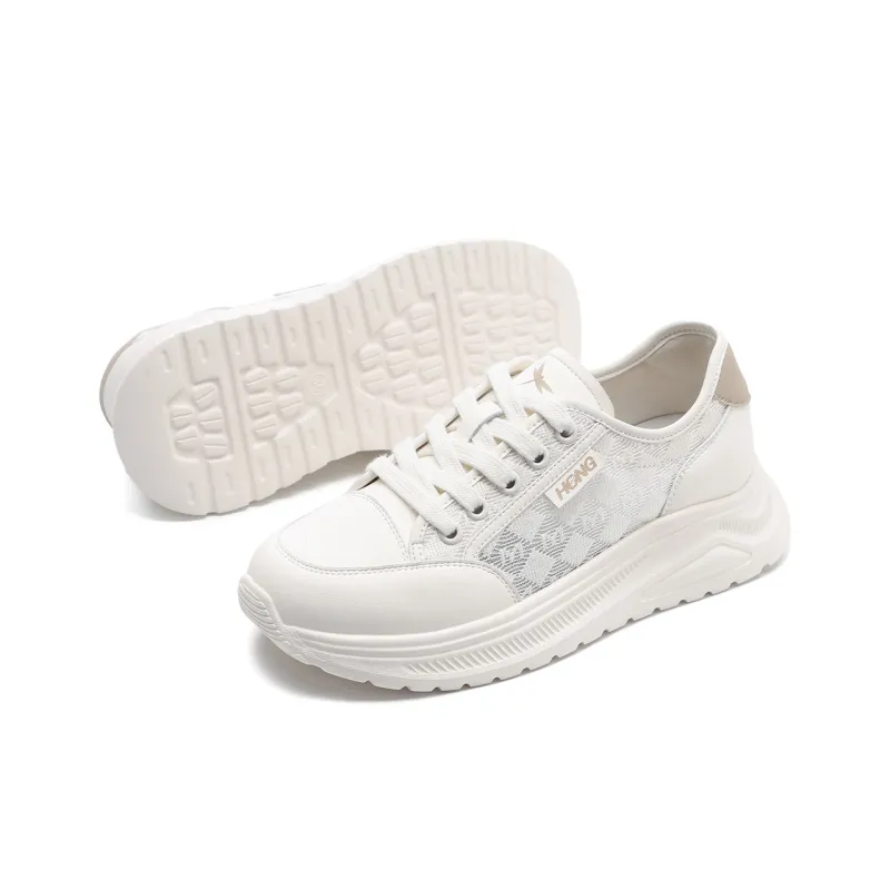 RED DRAGONFLY Abrasion Resistant Height Increasing Low Top Casual Shoes Women's Beige Apricot-5