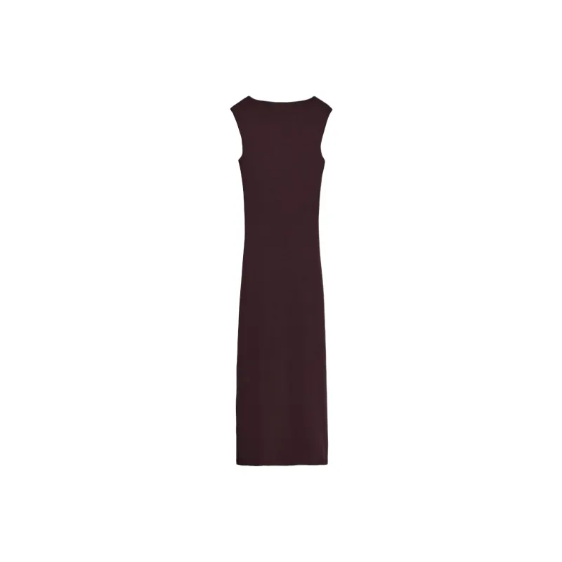 ZARA Sleeveless Dresses Women's Burgundy Red-1