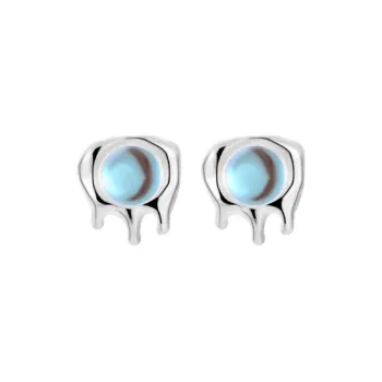 ZWU Sterling Silver High Cold Ear Studs For Pierced Ears Accessories Unisex