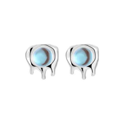 ZWU Sterling Silver High Cold Ear Studs For Pierced Ears Accessories Unisex