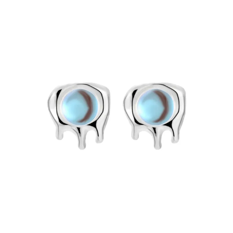ZWU Sterling Silver High Cold Ear Studs For Pierced Ears Accessories Unisex-0