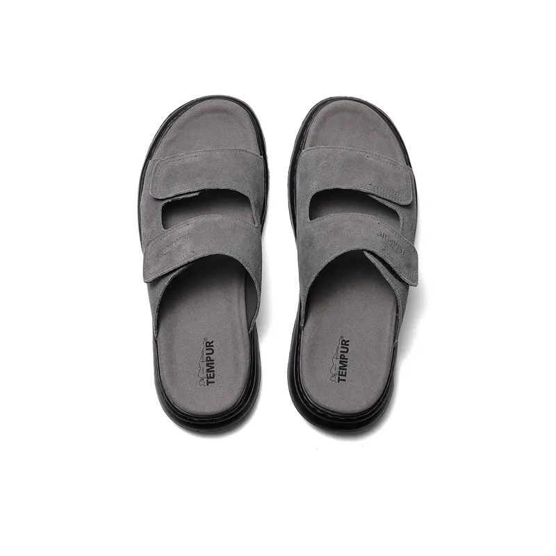 TEMPUR Abrasion Resistant Slip Resistant Slide Slippers Men's Dark Gray-3