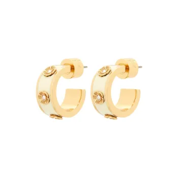 COACH Brass, Glass, Titanium, Zircon, Enamel Earrings Women's Gold