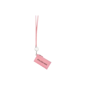 Balenciaga Cash Cow Leather Card Clip Card Holder Regular Women's Pink