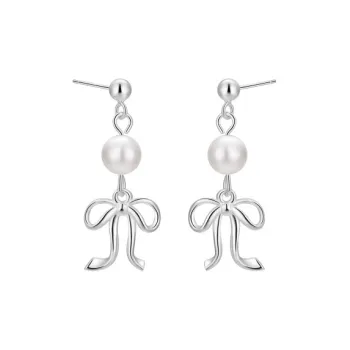 ZWU S999 Silver Ear Piercing Earrings Bone Stud Earrings Women's