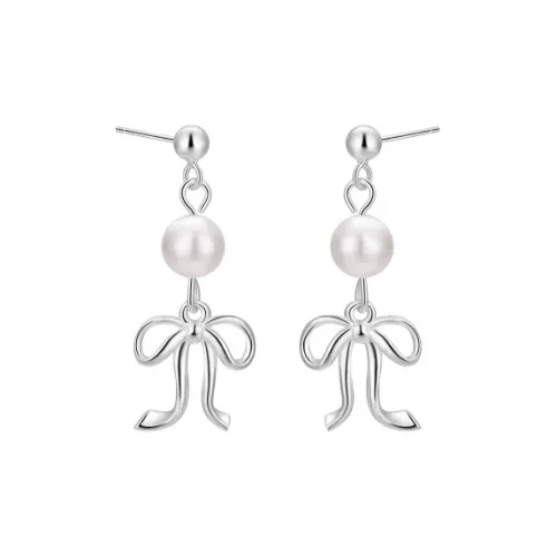 ZWU S999 Silver Ear Piercing Earrings Bone Stud Earrings Women's
