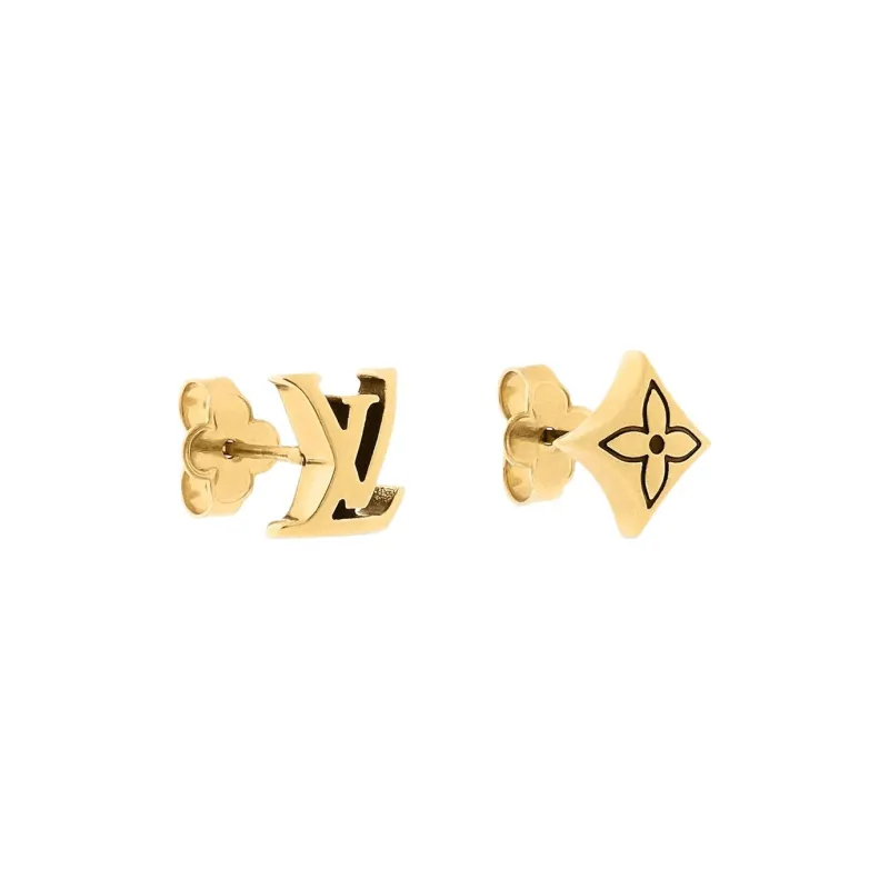 LOUIS VUITTON Metal Earrings Men's Gold-1