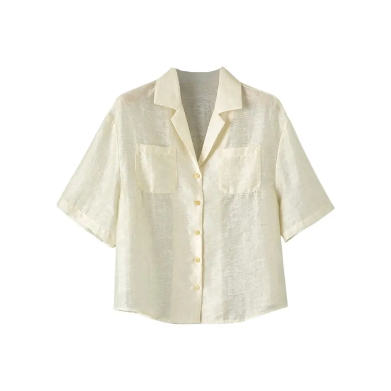 Late White Shirts Women's Beige Yellow-0