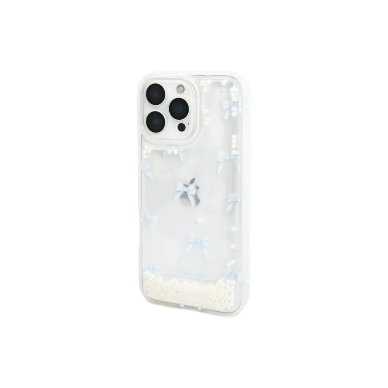 Sopi TPU Material Pearl Sand Blue Bowknot Phone Cases Compatible With IPhone 16/15 Pro Max/Apple 13/14 Pro/Max-3