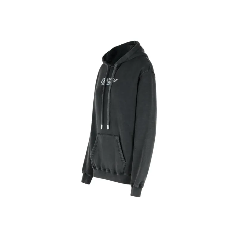OFF WHITE Logo Embroidered Drawstring Hoodie-2