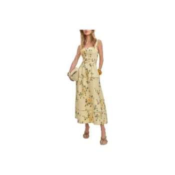REFORMATION Everett Linen Dress Slip Dress Women's