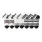 2 Gray Wide Stripes+2 Black Gray Pinstripes+3 Black Stripes