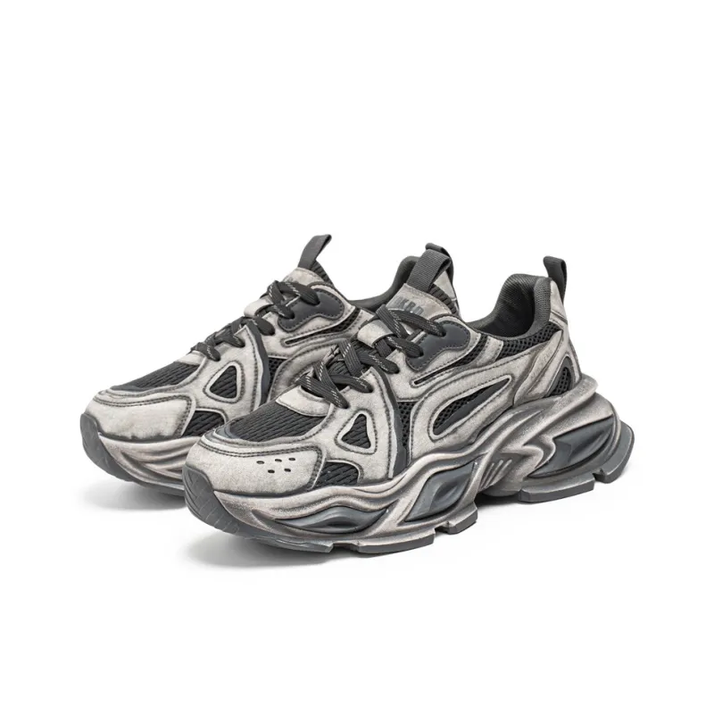 MUSHILANDI Slip Resistant, Breathable, Height Increasing Low Top Chunky Sneakers Men's-14