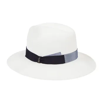 Borsalino Straw Top Hats Unisex White