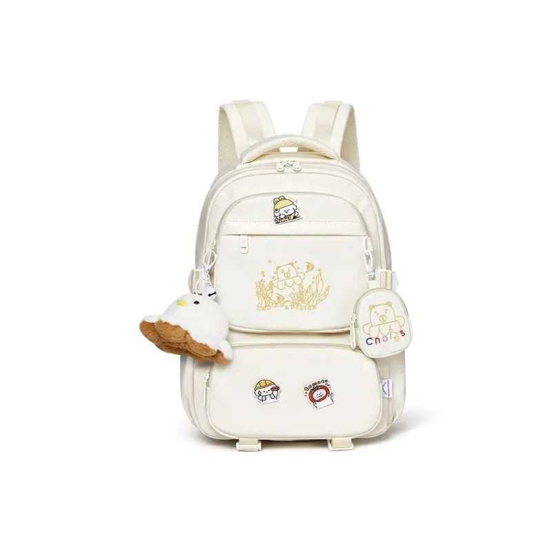 CNOLES Fabric Backpack Women's Pink Cream/Cream White-4