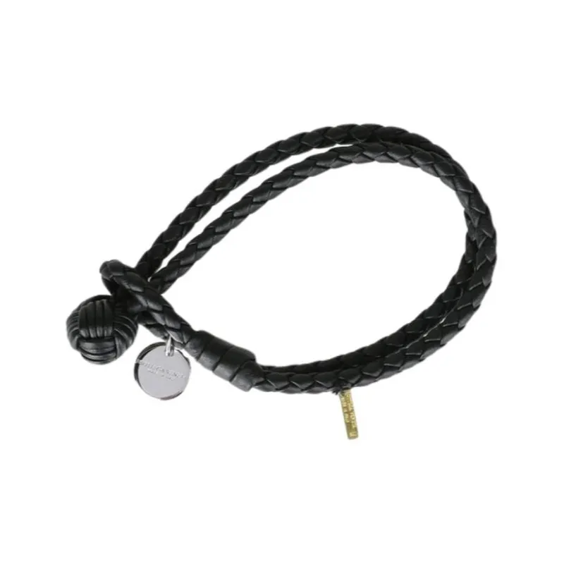 Bottega Veneta Leather Bracelets Women's Black-0